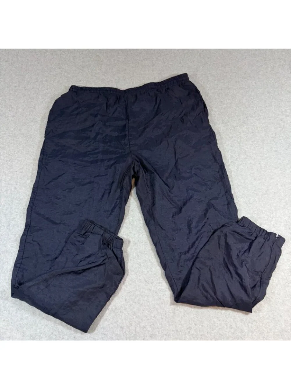 Bill Blass Menswear Men’s Large Navy Nylon Windbreaker Track Pants Elastic Waist